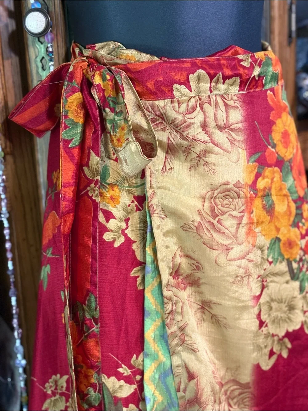 Darn Good Sari Wrap Boho Maxi Skirt
